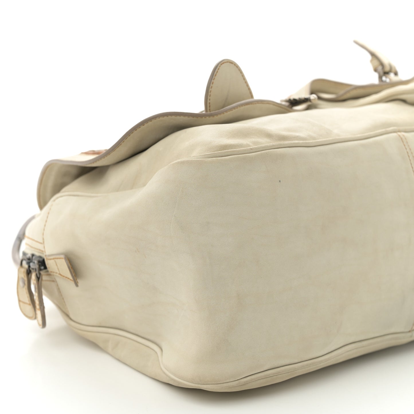 Calfskin Medium Gaucho Double Saddle Bag Ivory