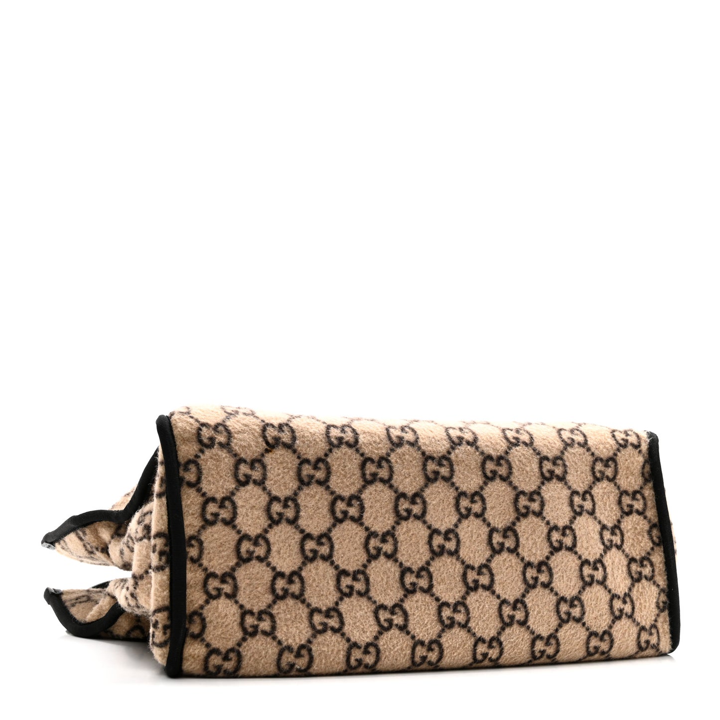 Covered Wool GG Monogram Large Tote Bag Beige Ebony