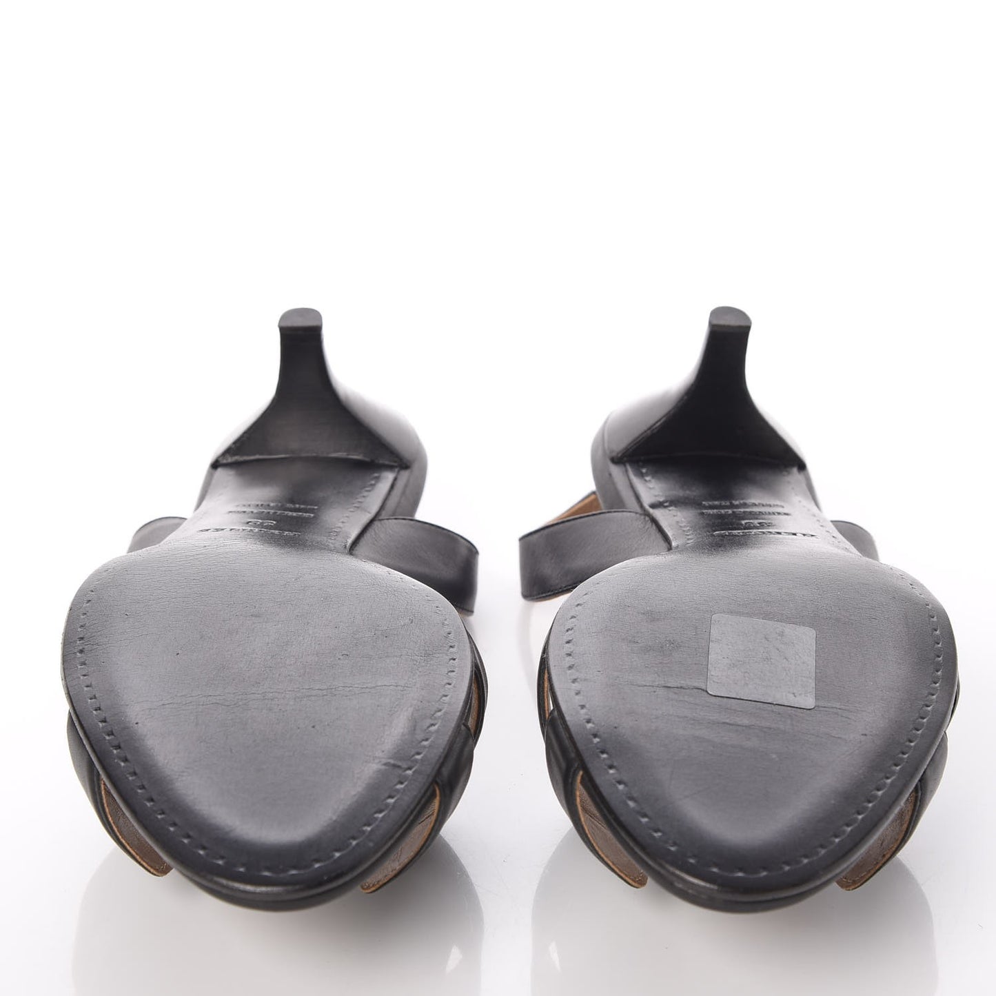 Calfskin Ottomane Slingback Sandals 39 Black
