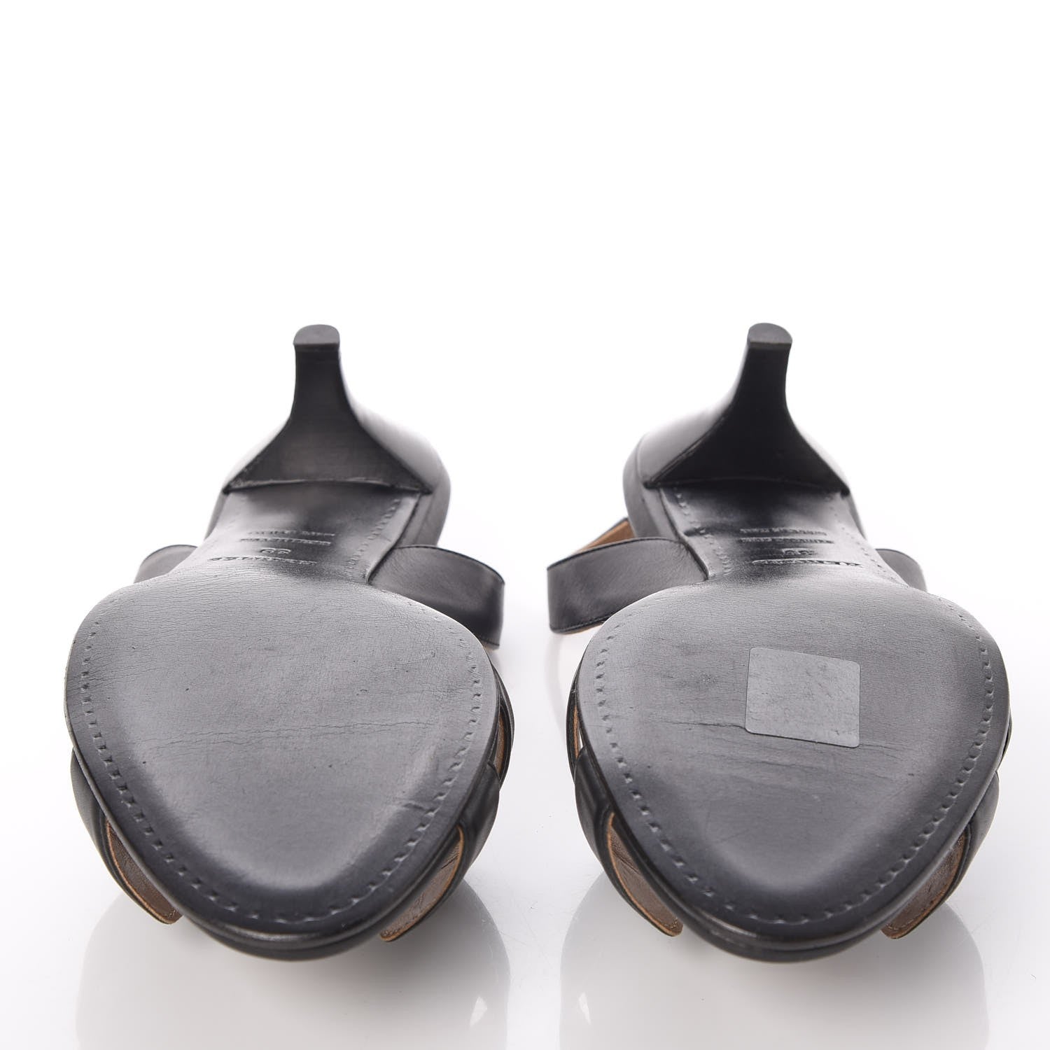 Hermes Calfskin Ottomane Slingback Sandals 39 Black 5 of 8