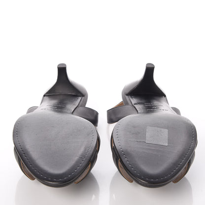 Hermes Calfskin Ottomane Slingback Sandals 39 Black 5 of 8