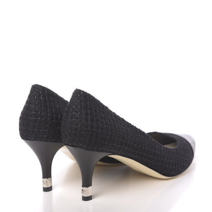 Chanel Lambskin Tweed CC Pump 41 Black 4 of 8