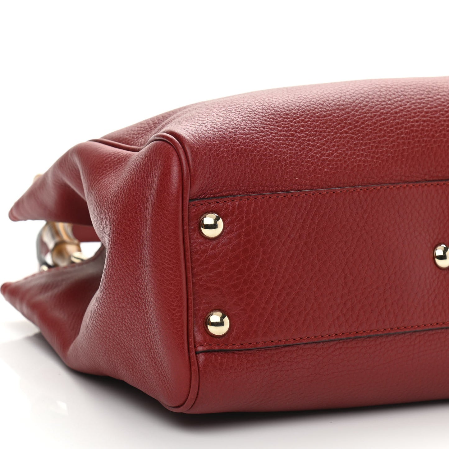 Calfskin Small Bamboo Shopper Tote Red