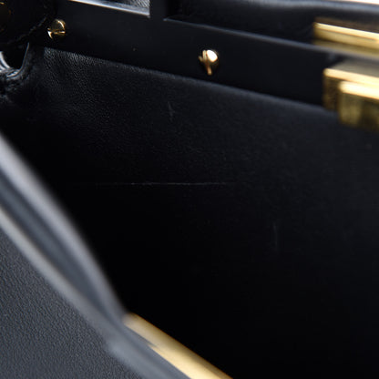 Fendi Vitello Seta Shiny Nappa Medium Peekaboo Iconic Satchel Black 9 of 12
