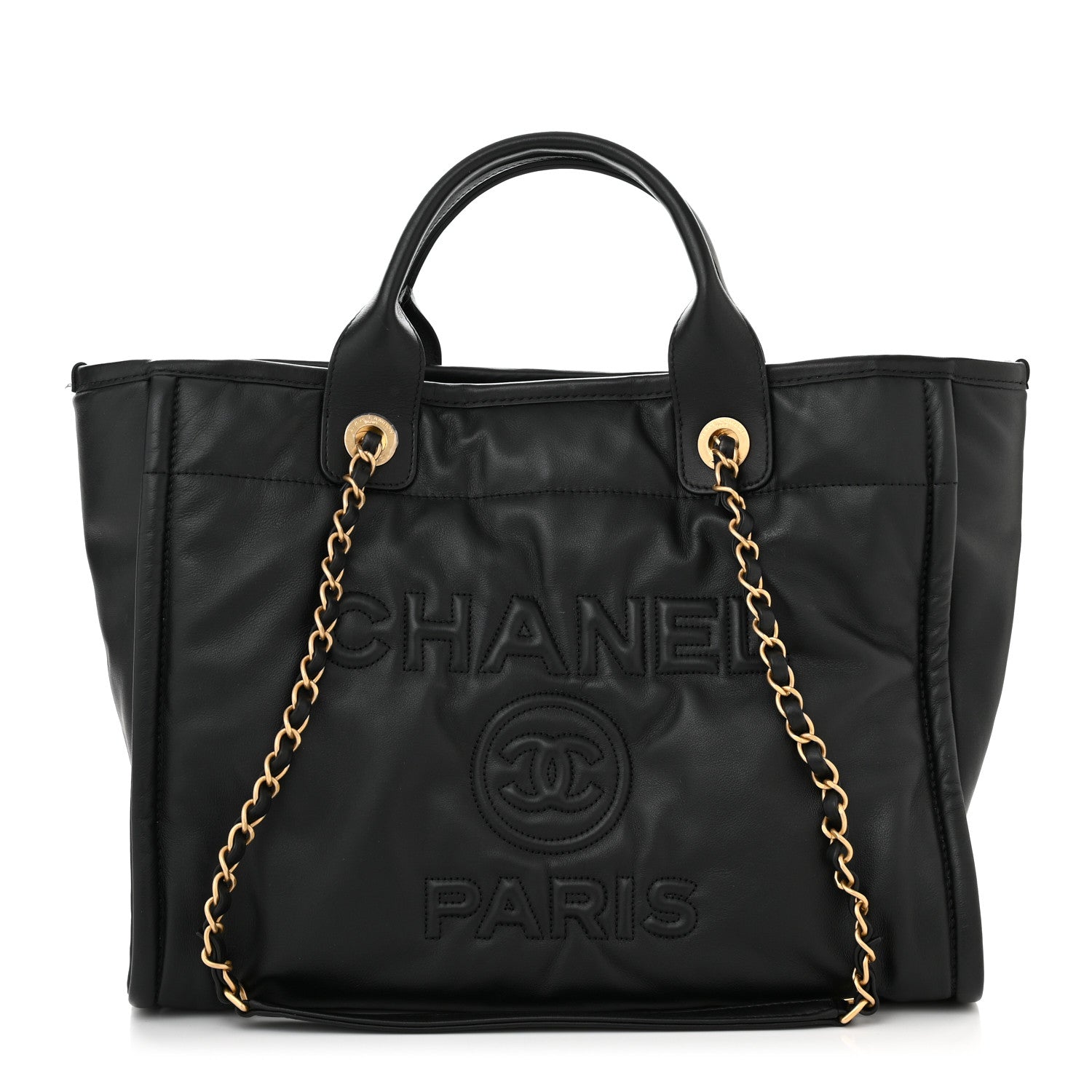 Chanel Calfskin Small Deauville Tote Black 3 of 15
