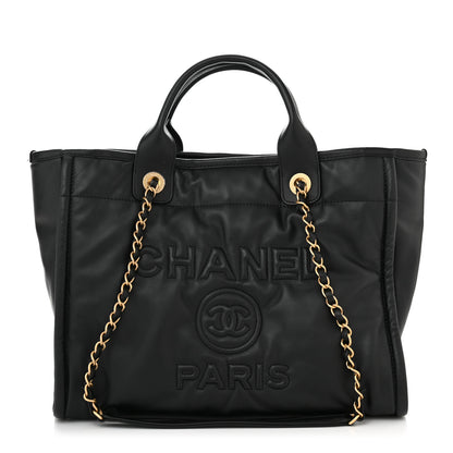 Chanel Calfskin Small Deauville Tote Black 3 of 15