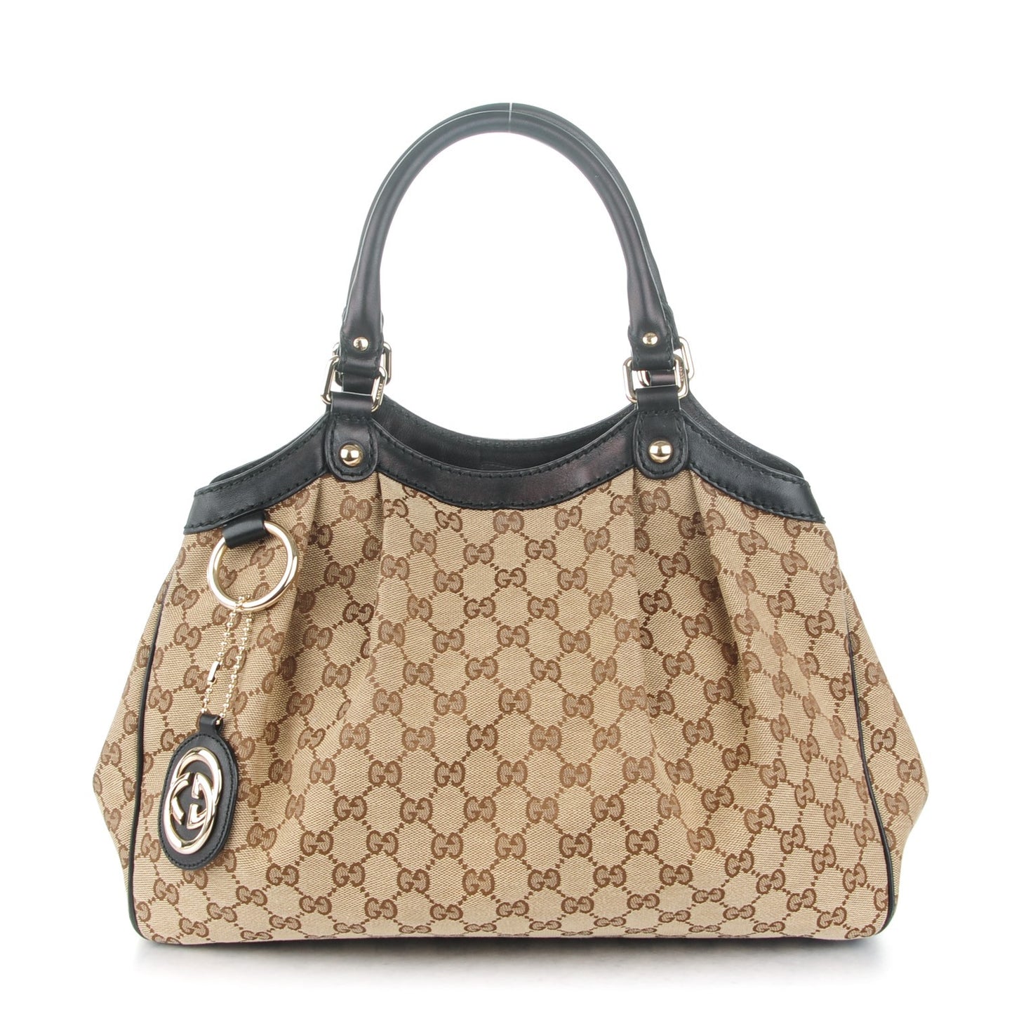 Monogram Medium Sukey Tote Beige Ebony Black
