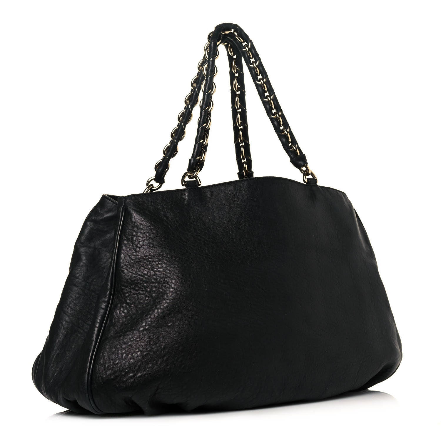 Fendi Crinkled Lambskin Mia Tote Black 3 of 15