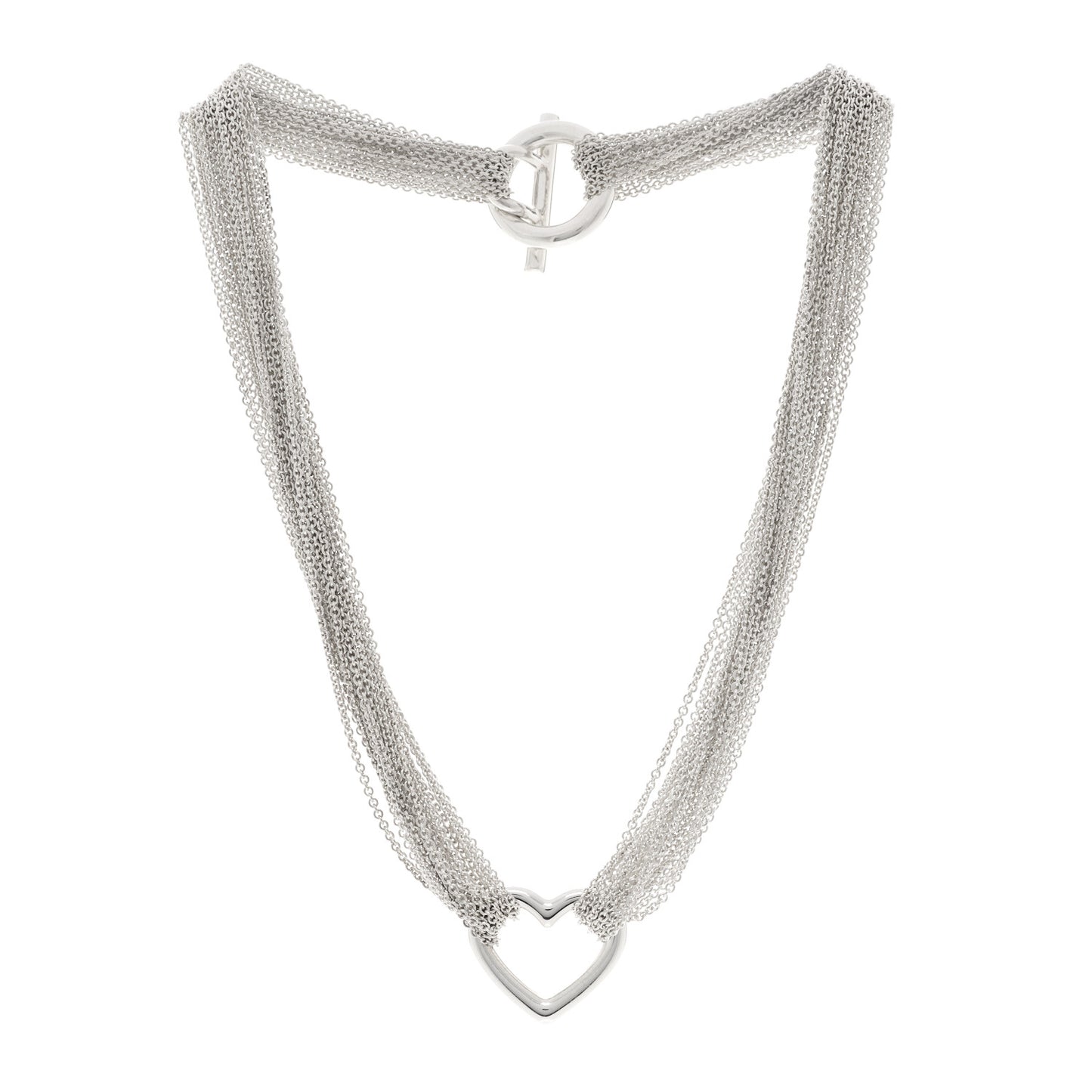 Sterling Silver Heart Mesh Necklace