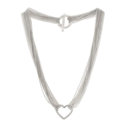 Tiffany Sterling Silver Heart Mesh Necklace 3 of 4