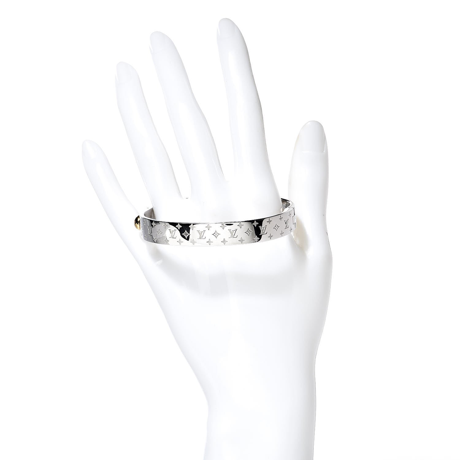 Louis Vuitton Palladium Monogram Nanogram Cuff M 2 of 7