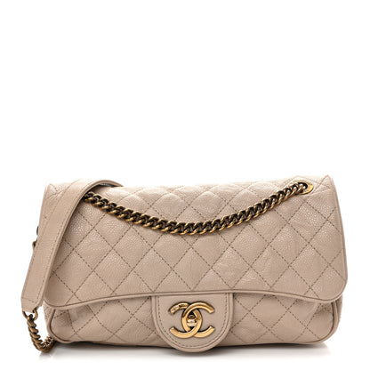 Chanel Crumpled Grained Calfskin Quilted Small Shiva Flap Beige 1 of 10