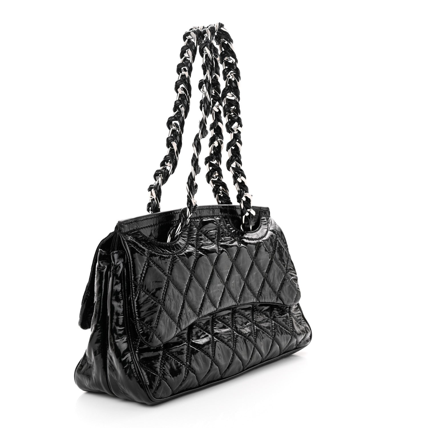Chanel Patent Quilted Day Glo Flap Bag Black 3 of 11