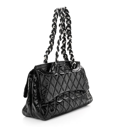 Chanel Patent Quilted Day Glo Flap Bag Black 3 of 11