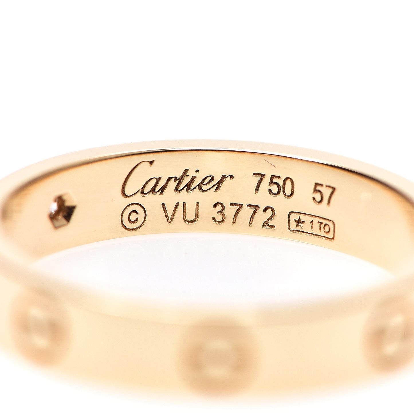 18K Yellow Gold Diamond 4mm LOVE Wedding Band Ring 57 8