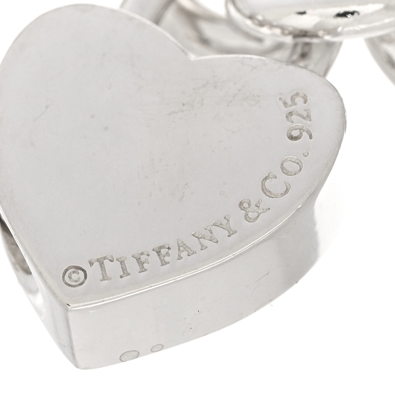 Tiffany Sterling Silver Mom Heart Lock Charm Bracelet 3 of 4