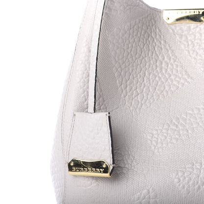 Burberry Signature Grain Calfskin Check Embossed Small Canterbury Tote Stone White 12 of 12