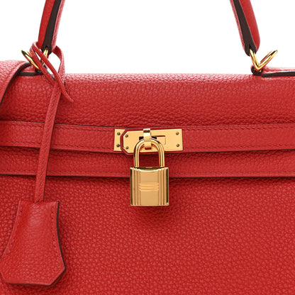 Hermes Togo Kelly Retourne 25 Rouge De Coeur 8 of 10