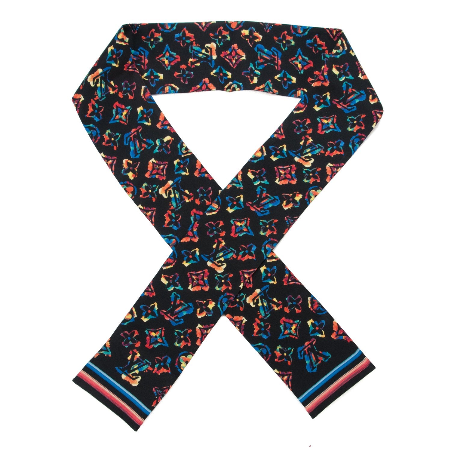 Louis Vuitton Silk Monogram Rainbow Bandeau Black 1 of 4