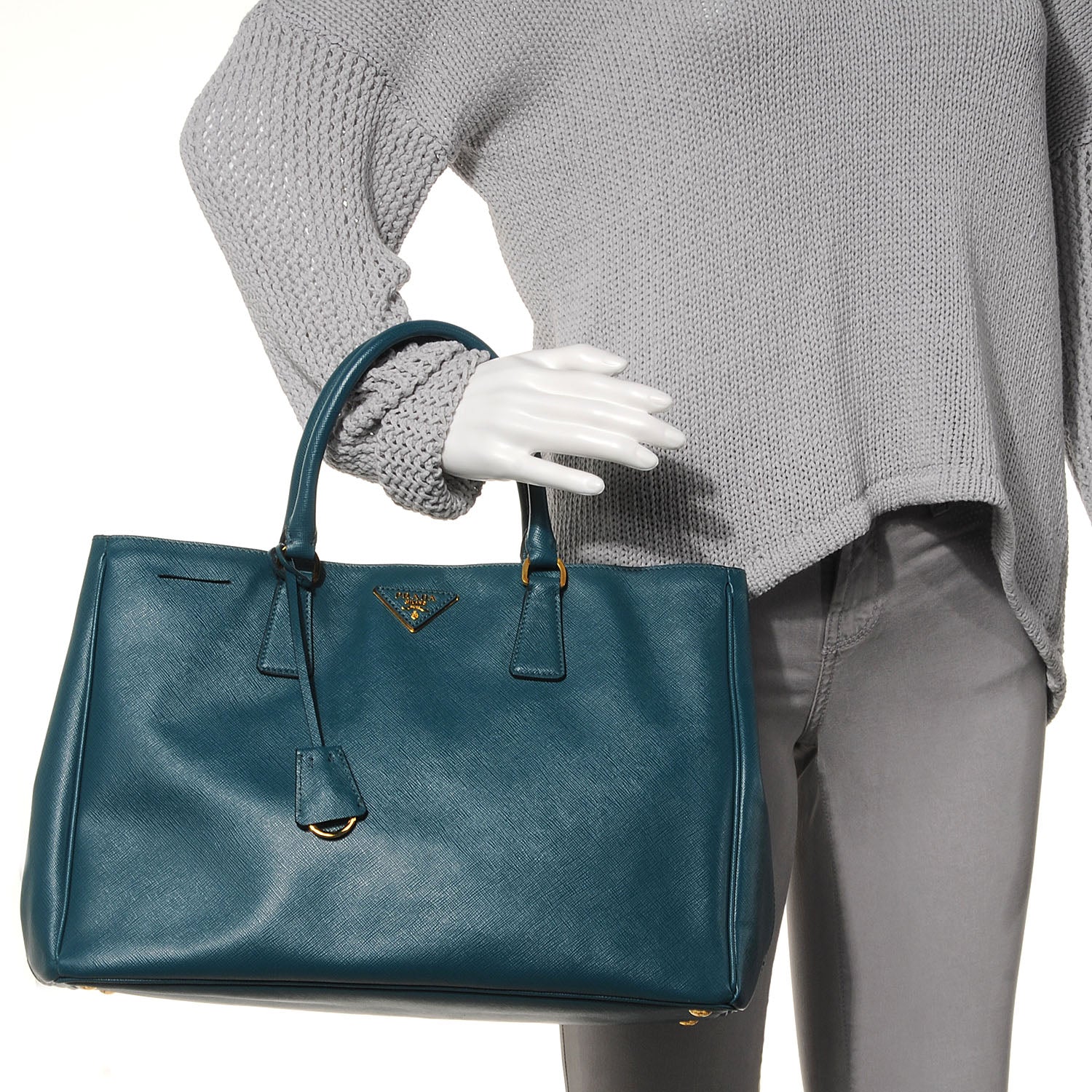 Prada Saffiano Lux Large Tote Ottanio 2 of 9
