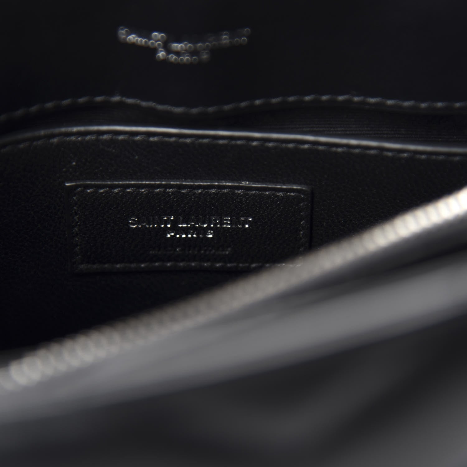 Saint Laurent Calfskin Y Quilted Monogram Small Loulou Chain Satchel Black 8 of 12