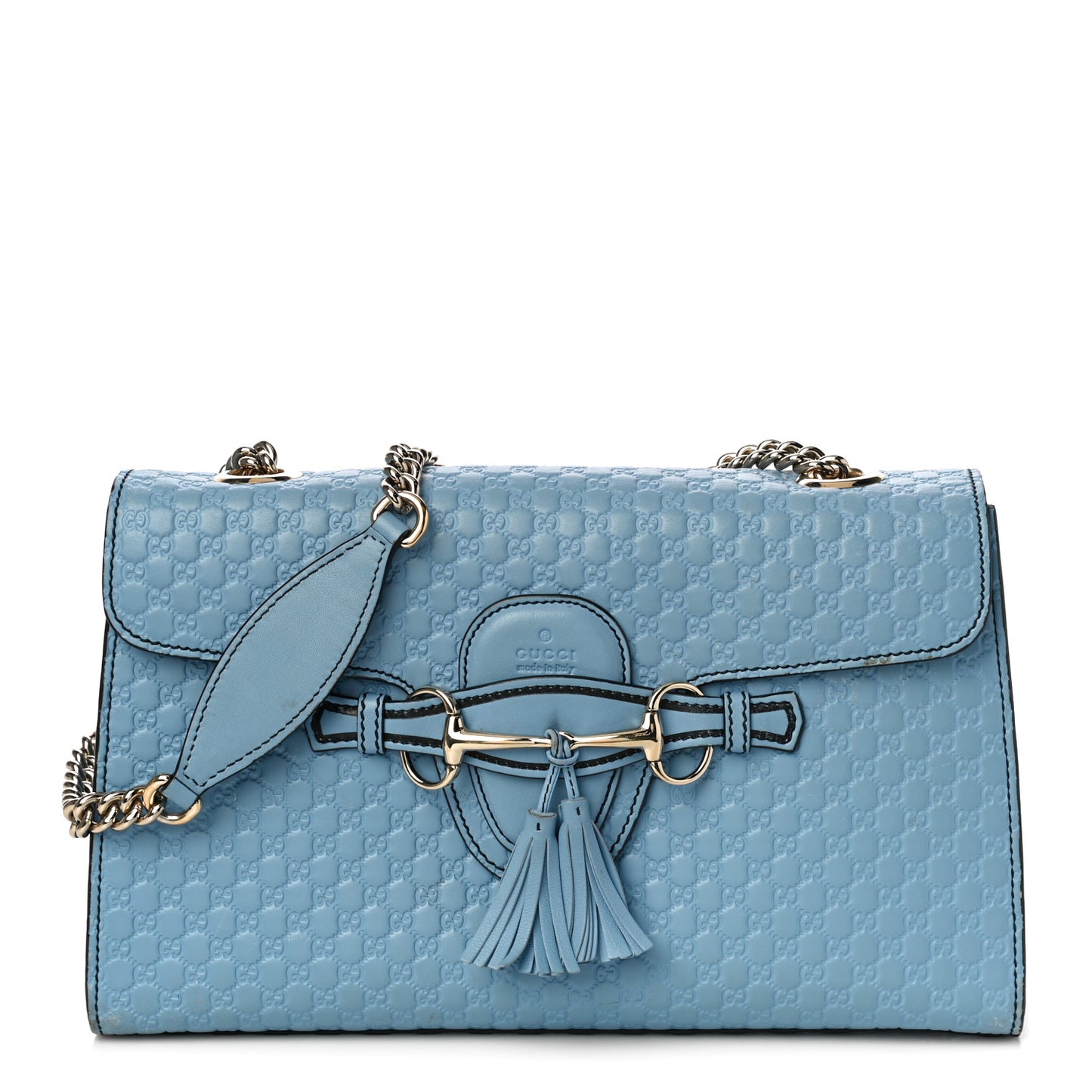 Microguccissima Medium Emily Chain Shoulder Bag Mineral Blue