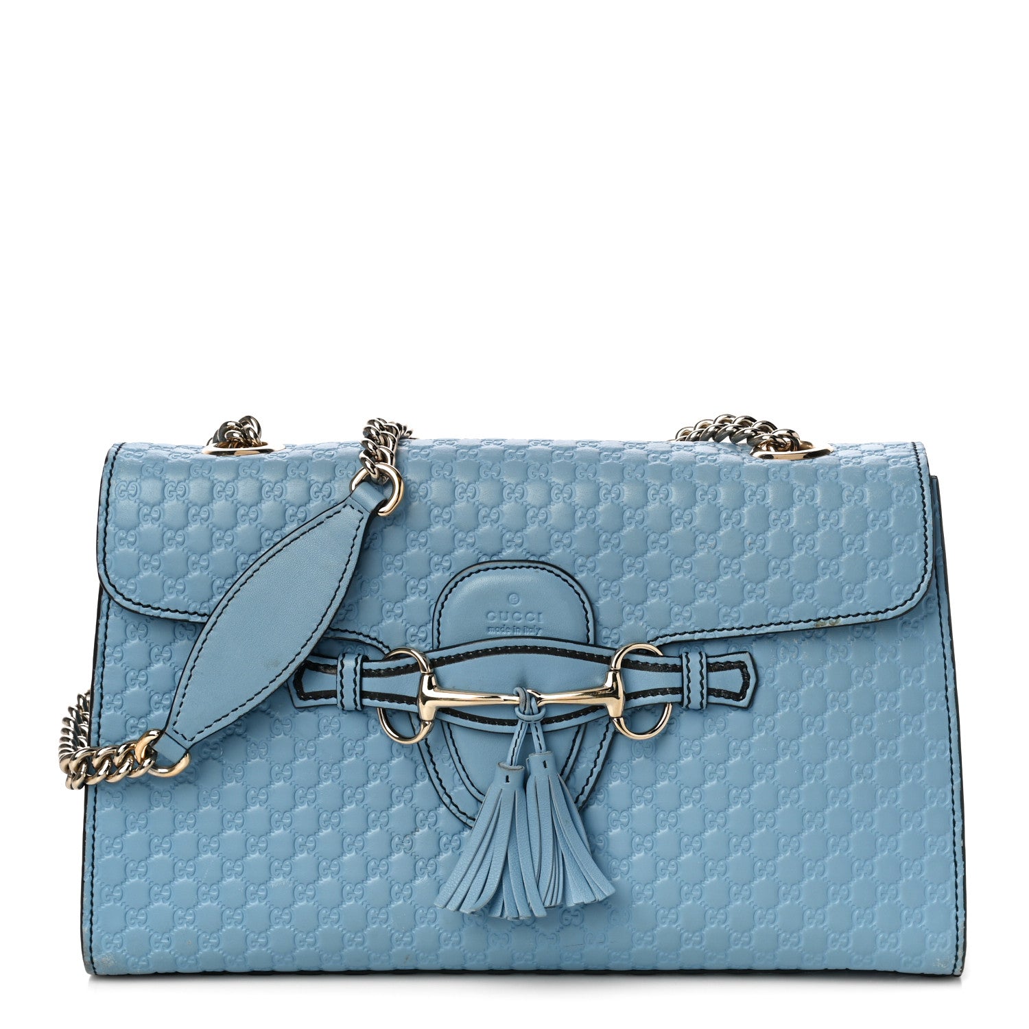 Gucci Microguccissima Medium Emily Chain Shoulder Bag Mineral Blue 1 of 11