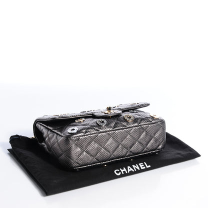 Chanel Perforated Metallic Lambskin Small CC Medals Flap Grey 5 of 9