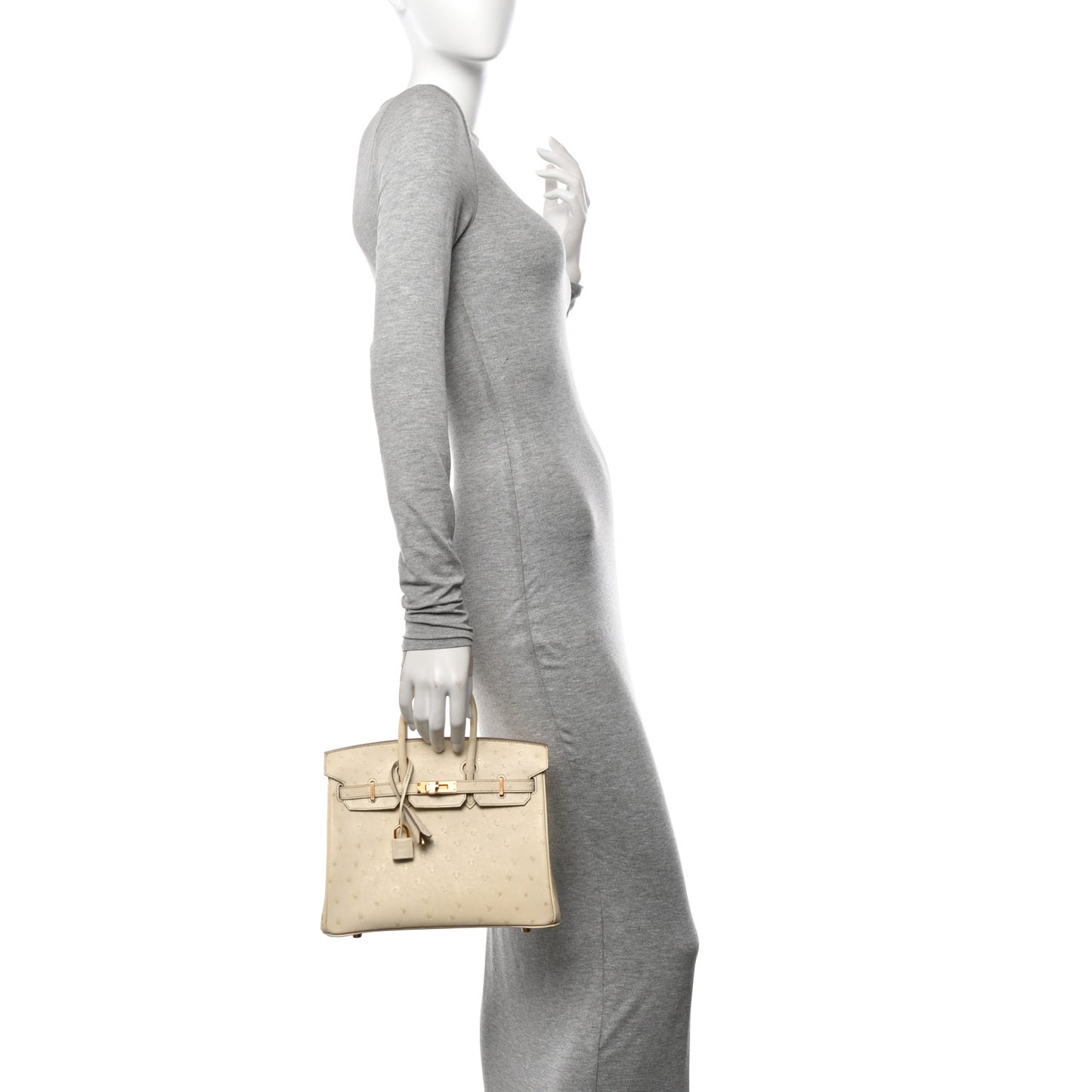 Ostrich Birkin 25 Beton