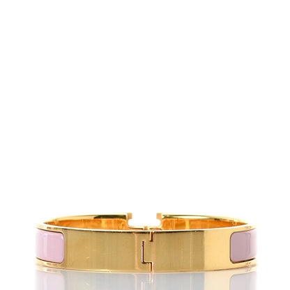 Hermes Narrow Enamel Clic Clac H Bracelet GM Rose Nacarat 3 of 10