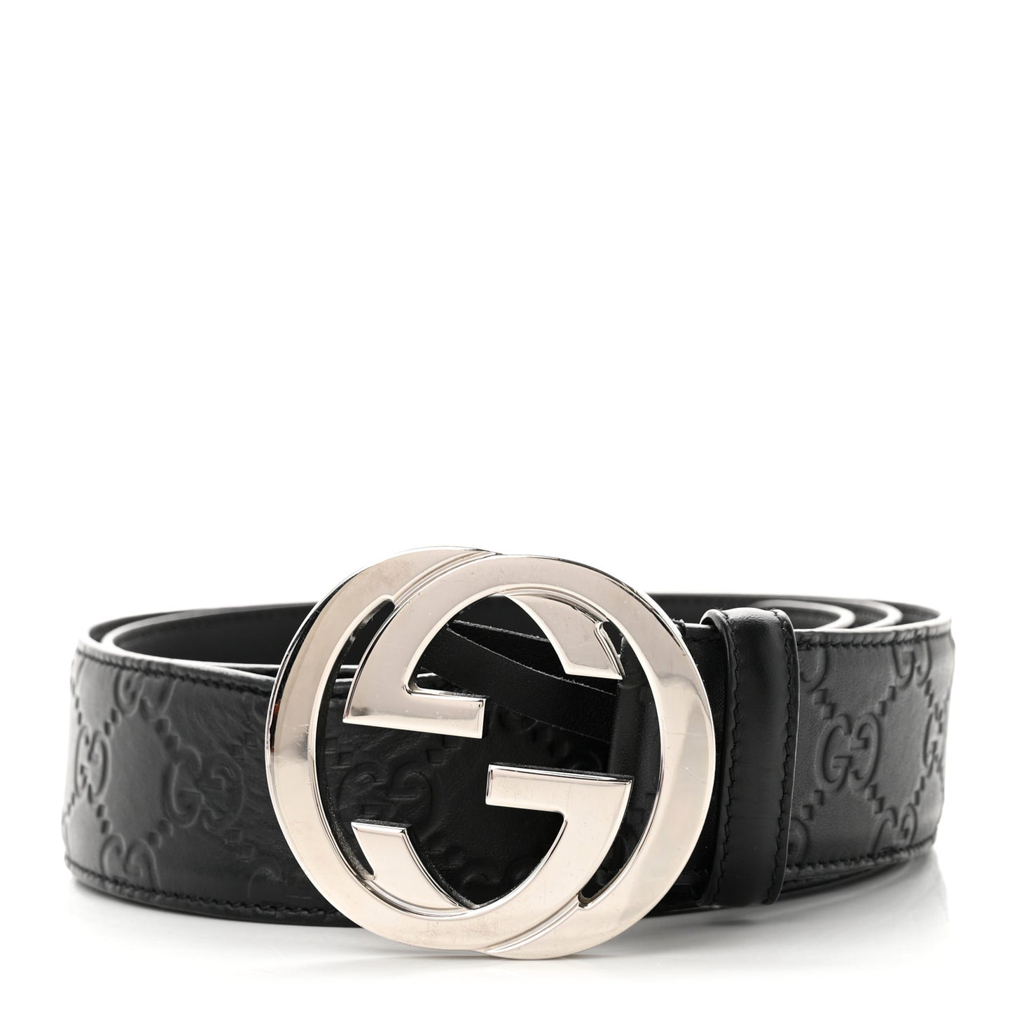 Guccissima Signature Interlocking G 40mm Belt 95 38 Black