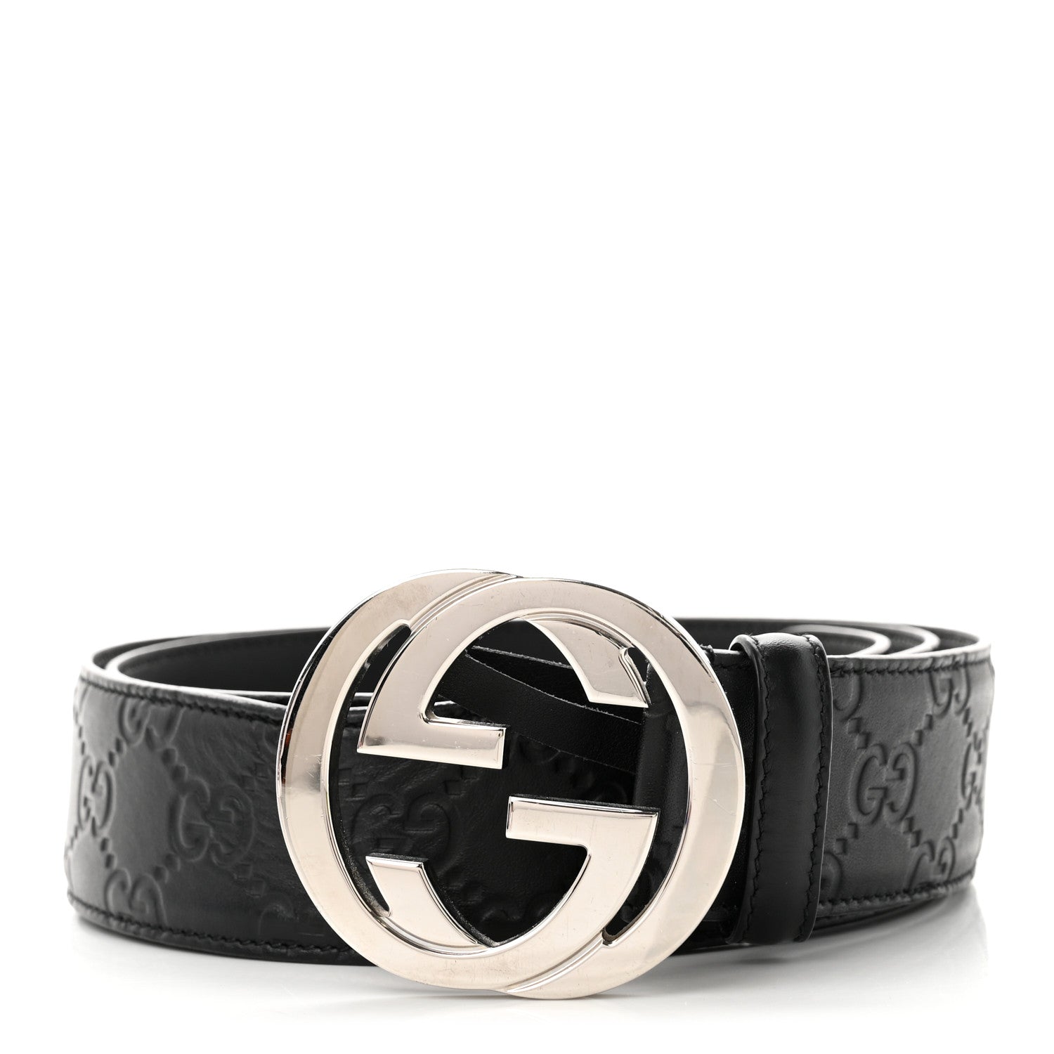 Gucci Guccissima Signature Interlocking G 40mm Belt 95 38 Black 1 of 5