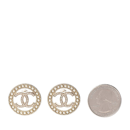 Chanel Pearl CC Round Rope Earrings Gold 2 of 5