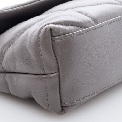 Saint Laurent Lambskin Quilted Toy Loulou Puffer Monogram Chain Satchel Fog 7 of 8