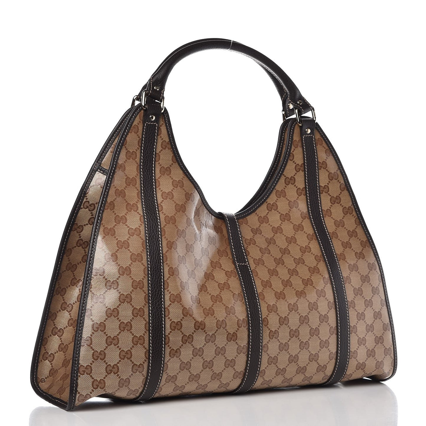 Crystal Monogram Dollar Calfskin Medium Joy Shoulder Bag Beige Ebony Testa Di Moro