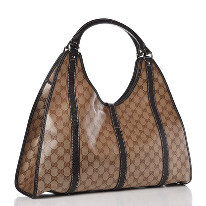 Gucci Crystal Monogram Dollar Calfskin Medium Joy Shoulder Bag Beige Ebony Testa Di Moro 3 of 7