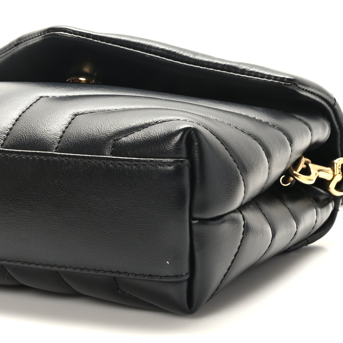Calfskin Y Quilted Monogram Toy Loulou Crossbody Bag Black