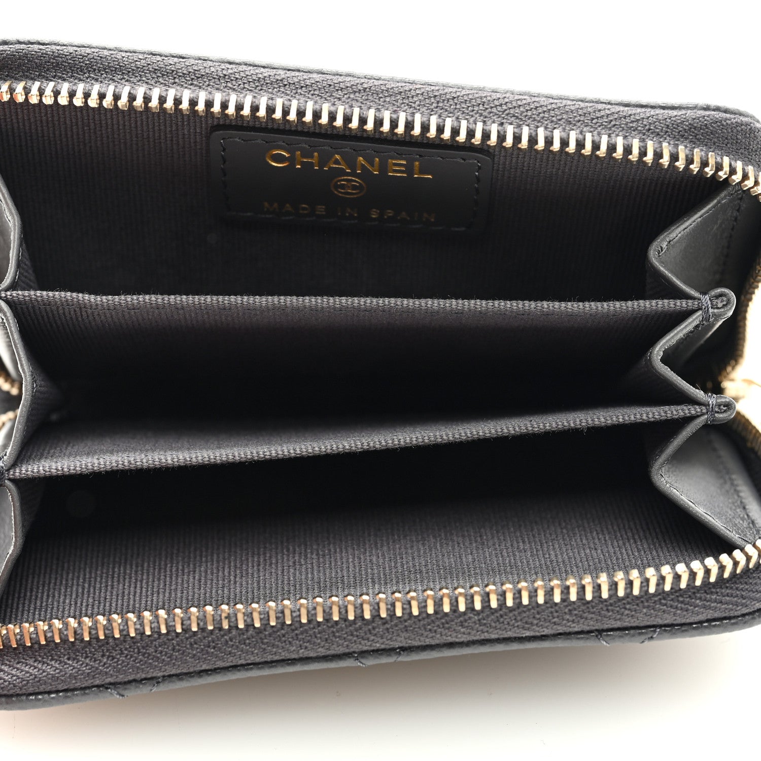 Chanel Caviar Quilted Zip Coin Purse Dark Grey 5 of 7