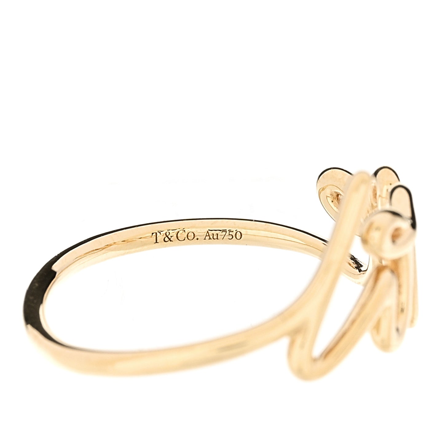 18K Yellow Gold Paloma's Graffiti Love Ring 54 7