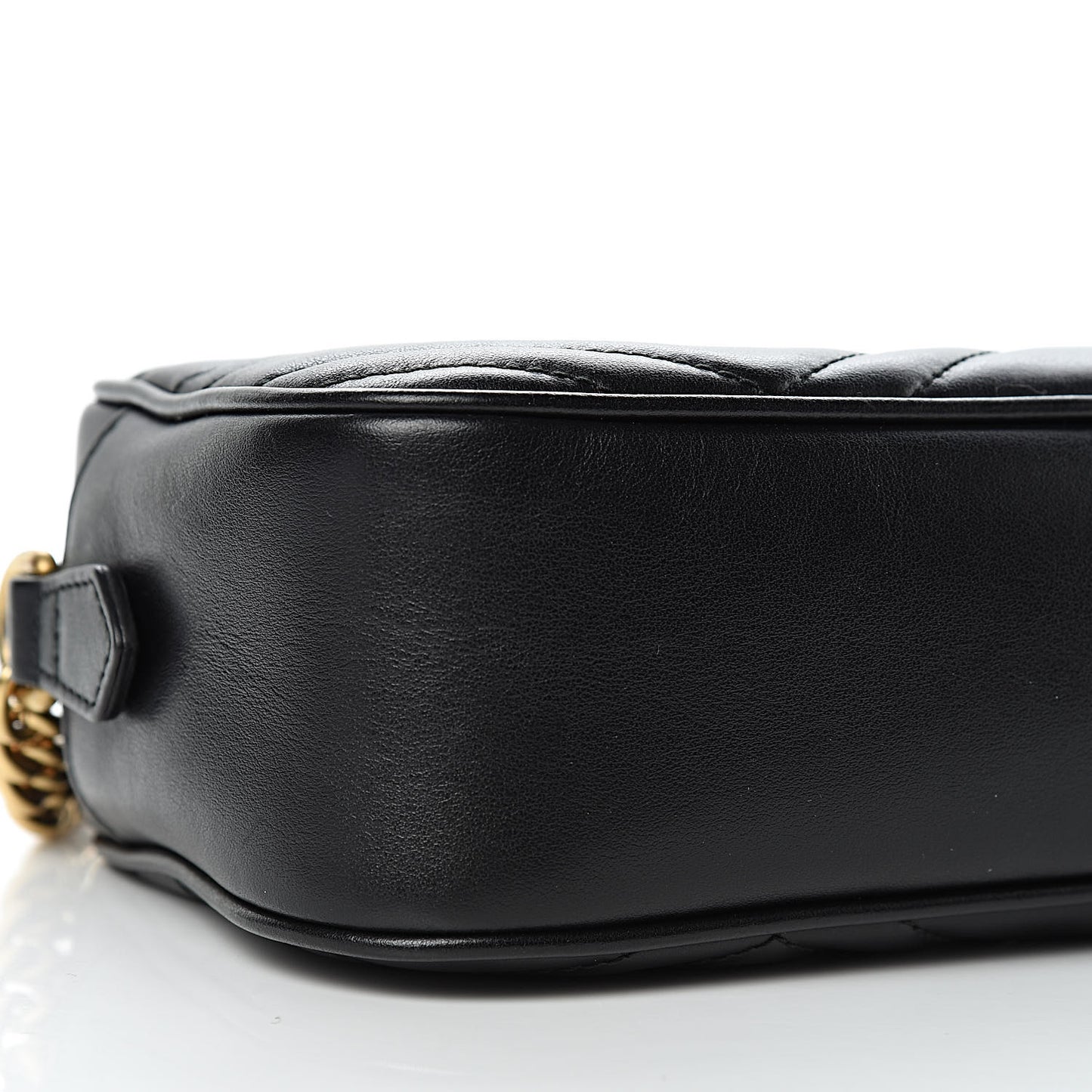 Calfskin Matelasse Small GG Marmont Chain Shoulder Bag Black
