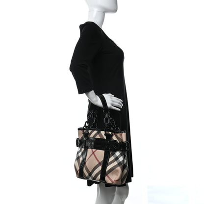Burberry Nova Check Large Chain Tote Black 2 of 11