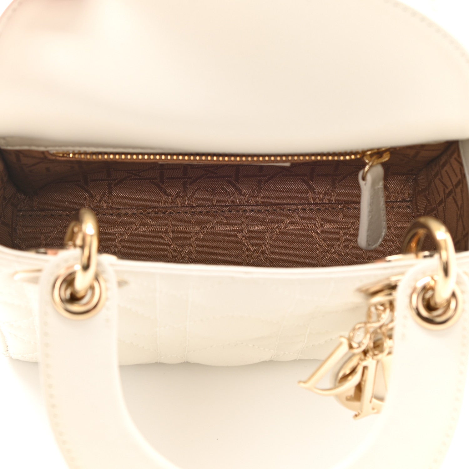 Christian Dior Lambskin Cannage Mini Lady Dior White 5 of 8