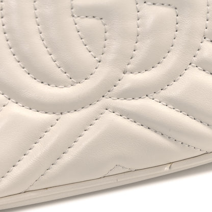 Gucci Calfskin Matelasse Small GG Marmont Chain Shoulder Bag White 11 of 12