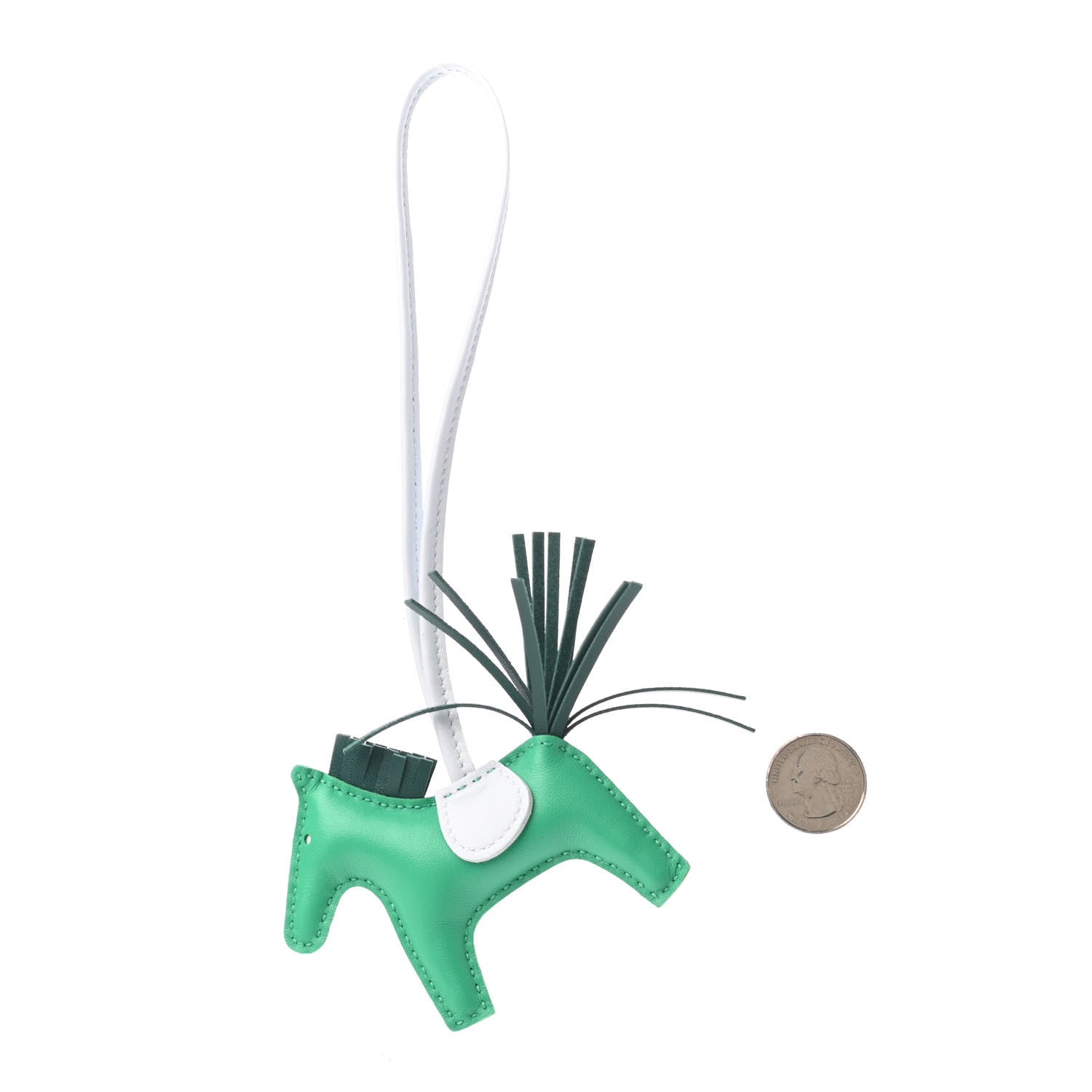 Hermes Milo Lambskin Grigri Rodeo Horse Bag Charm PM Menthe Malachite Brume 2 of 3
