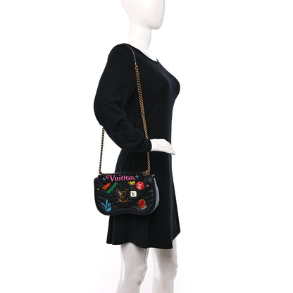 Louis Vuitton Calfskin Embroidered New Wave Chain MM Black 3 of 9