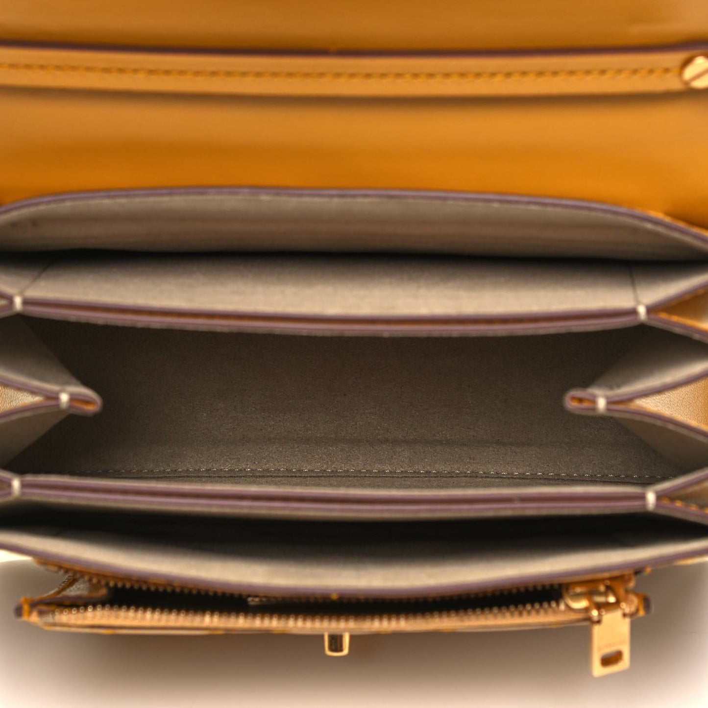 Goatskin Quilted Small GV3 Shoulder Bag Golden
