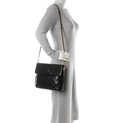 Chanel Lambskin Quilted CC Tassel Shoulder Flap Bag Black 2 of 9