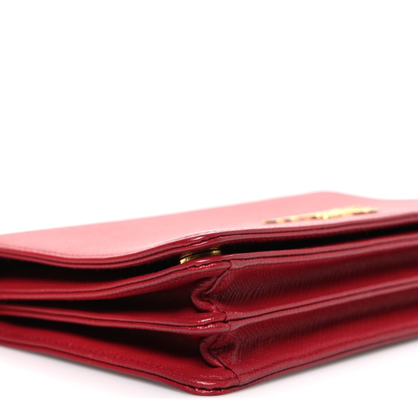 Saffiano Lux Chain Wallet Fuoco