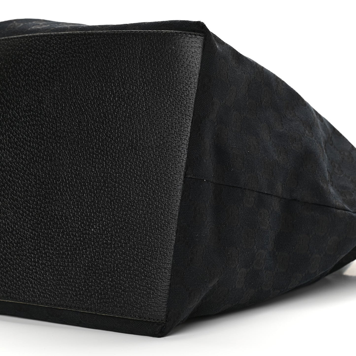 GG Monogram Large Web Handle Bucket Tote Black