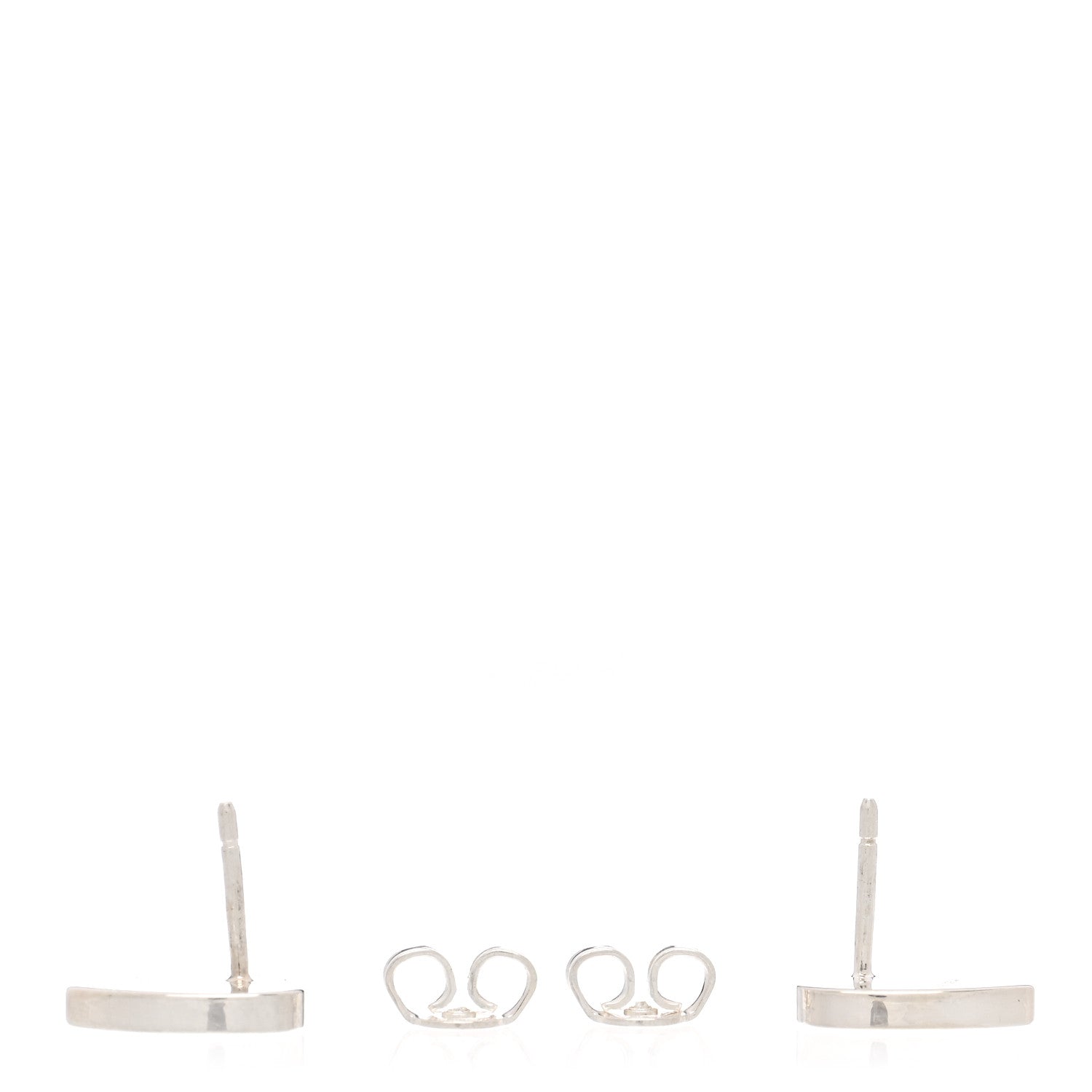 Gucci Sterling Silver Trademark Heart Stud Earrings 3 of 4